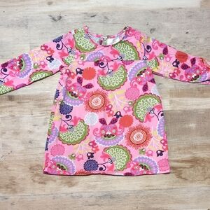 Hanna Andersson Pink and Green Long Sleeve Tee